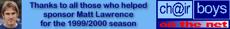 Matt Lawrence is sponsored by friends of Chairboys on the Net - click here for more details
