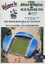 Huddersfield Town v Wycombe programme August 1994