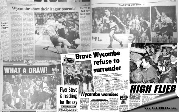 Wycombe v West Brom - press cuttings - Dec 1992