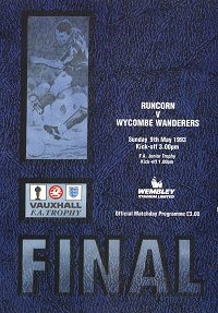 Wycombe Wanderers v Runcorn FA Trophy Final programme