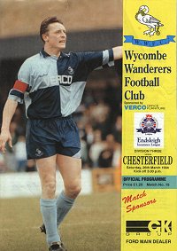 Wycombe v Chesterfield programme 26th March 1994
