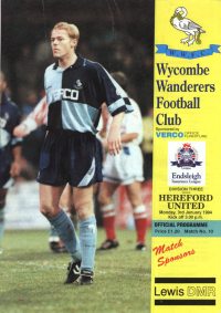 Wycombe v Hereford programme - 3rd January 1994