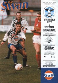 Swansea v Wycombe programme 1st March 1994