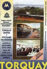 Torquay v Wycombe programme - 27th December 1993