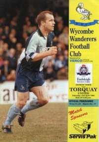 Wycombe v Torquay programme 4th April 1994
