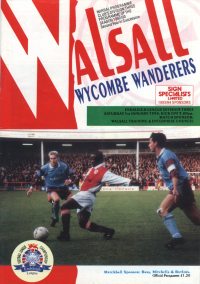 Walsall v Wycombe programme - 1st January 1994