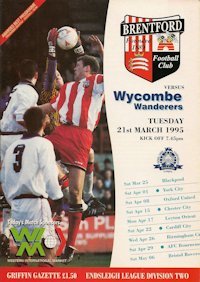 Brentford v Wycombe programme cover