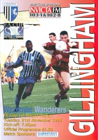 Gillingham v Wycombe programme cover