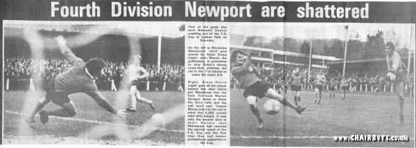 Wycombe v Newport - Bucks Free Press report - 24 November 1973