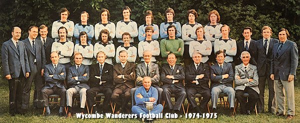 Wanderers official team photo for 1974-75