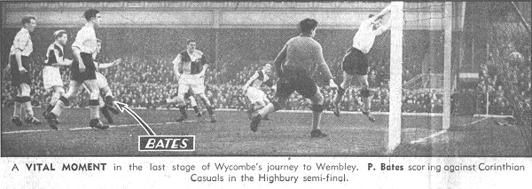 Paul Bates scoring at Highbury as published in the Evening News
