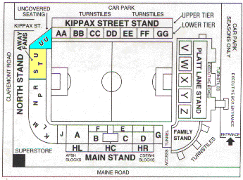 Maine Road Ticket Plan - Away fans normally allocated yellow area - Wycombe fans allocated blue section- why?