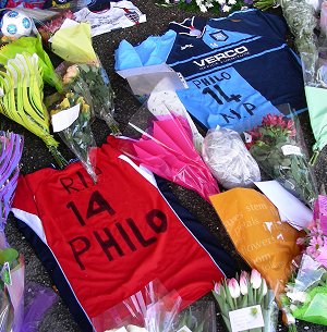 Tributes left at Adams Park for Mark