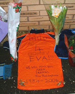 Tributes left at Adams Park for Mark