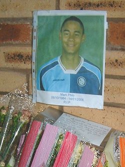 Tributes left at Adams Park for Mark Philo