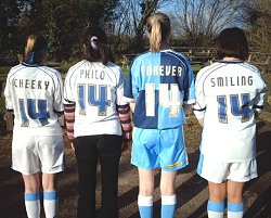 WWFC gals pay tribute to Mark at Barnet on 21st January - picture from www.wwfc.com by Paul Dennis