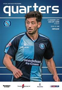 Wycombe v Coventry programme 2nd September 2014 - Joe Jacobson on the cover