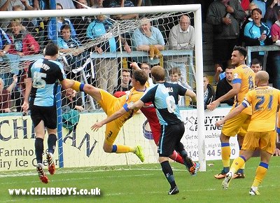 Peter Murphy heads in the winning goal