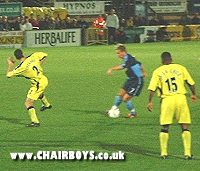 Darren Currie in action against Villa