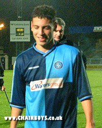 Match winner Peitro Giambrone after the final whistle at Adams Park