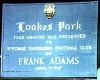 Loakes Park plaque