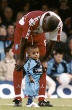Steve Brown with son Maxwell before the tie at Leicester - picture Paul Dennis