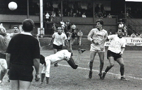 Andy Kerr's acrobatic goal against Wood in the 1989 FA Cup qualifier at Loakes Park - picture Paul Lewis